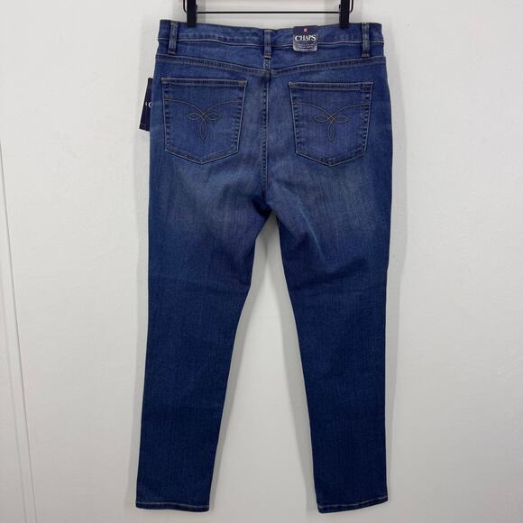 NWT Chaps Womens' Daniella Slim Leg Slimming Fit Denim Jeans Blue sz 12 Casual - Picture 2 of 9